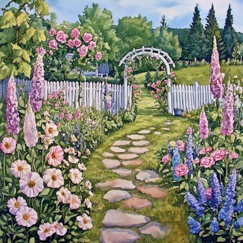 Malen Nach Zahlen Erwachsene Blume, Malen Nach Zahlen für Zimmer Deko, Pflanzen DIY Basteln Erwachsene Leinwand Kits, DIY Paint by Numbers Kits Mit Pinseln und Acrylfarbe, Geschenke, 60x60cm N-1199 von MAYUPEOU