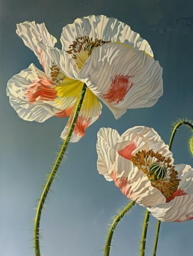 Malen Nach Zahlen Erwachsene Blume, Pflanze Malen Nach Zahlen Kinder, Paint by Numbers DIY Set Erwachsene, Handgemalt Ölgemälde Kit mit 3 Pinseln und Acrylfarbe, Deko Wohnzimmer, (90x120cm) 5-9914 von MAYUPEOU