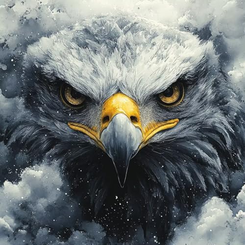 Malen Nach Zahlen Erwachsene Eagle, Malen Nach Zahlen für Zimmer Deko, Vogel DIY Basteln Erwachsene Leinwand Kits, DIY Paint by Numbers Kits Mit Pinseln und Acrylfarbe, Geschenke, 30x30cm 7-3973 von MAYUPEOU