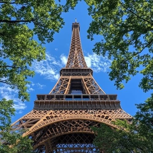 Malen Nach Zahlen Erwachsene Eiffelturm,DIY Malen Nach Zahlen Pflanzen, DIY Basteln Erwachsene Leinwand Kits Mit Pinseln und Acrylfarbe, Paint by Numbers Kits für Anfänger, Dekoration, 60x60cm 3-7431 von MAYUPEOU