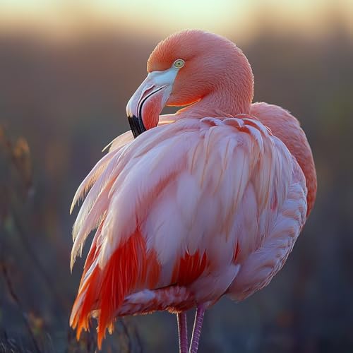 Malen Nach Zahlen Erwachsene Flamingo,DIY Malen Nach Zahlen Tier, DIY Basteln Erwachsene Leinwand Kits Mit Pinseln und Acrylfarbe, Paint by Numbers Kits für Anfänger, Deko Wohnzimmer, 100x100cm 7-8027 von MAYUPEOU
