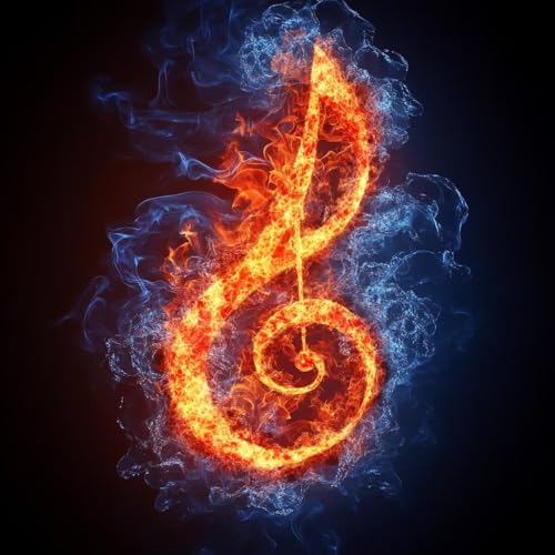 Malen Nach Zahlen Erwachsene Flamme,DIY Malen Nach Zahlen Musik, DIY Basteln Erwachsene Leinwand Kits Mit Pinseln und Acrylfarbe, Paint by Numbers Kits für Anfänger, Deko Wohnzimmer, 100x100cm K-8477 von MAYUPEOU