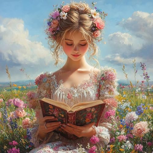 Malen Nach Zahlen Erwachsene Frau,DIY Malen Nach Zahlen Blume, DIY Basteln Erwachsene Leinwand Kits Mit Pinseln und Acrylfarbe, Paint by Numbers Kits für Anfänger, Deko Wohnzimmer, 100x100cm 6-8099 von MAYUPEOU