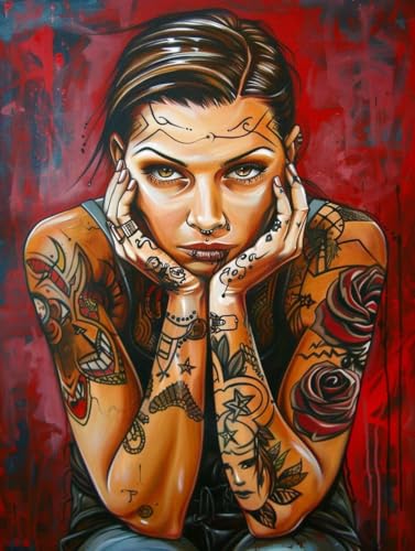 Malen Nach Zahlen Erwachsene Frau Malen Nach Zahlen, Kunst Paint by Numbers Adult, DIY Handgemalt Ölgemälde Kit mit 3 Pinseln und Acrylfarbe, Knitterfreie Leinwand, Deko Wohnzimmer, (60x70cm) 9-6401 von MAYUPEOU