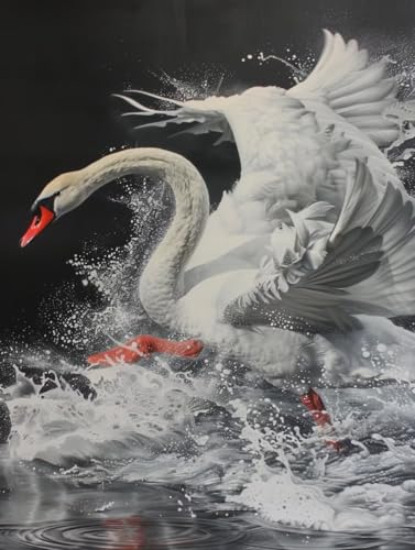 Malen Nach Zahlen Erwachsene Gans Malen Nach Zahlen, Abstrakt Paint by Numbers Adult, DIY Handgemalt Ölgemälde Kit mit 3 Pinseln und Acrylfarbe, Wanddeko, Deko Wohnzimmer, Geschenke (60x70cm) N-3920 von MAYUPEOU