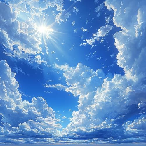 Malen Nach Zahlen Erwachsene Himmel,DIY Malen Nach Zahlen Cloud, DIY Basteln Erwachsene Leinwand Kits Mit Pinseln und Acrylfarbe, Paint by Numbers Kits für Anfänger, Deko Wohnzimmer, 50x50cm 7-6694 von MAYUPEOU