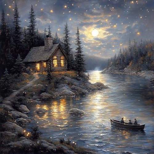 Malen Nach Zahlen Erwachsene Kabine,DIY Malen Nach Zahlen Mond, DIY Basteln Erwachsene Leinwand Kits Mit Pinseln und Acrylfarbe, Paint by Numbers Kits für Anfänger, Deko Wohnzimmer, 70x70cm B-9702 Malen Nach Zahlen Erwachsene Kabine,DIY Malen Nach Zahlen Mond, DIY Basteln Erwachsene Leinwand Kits Mit Pinseln und Acrylfarbe, Paint by Numbers Kits für Anfänger, Deko Wohnzimmer, 70x70cm B-9702 von MAYUPEOU