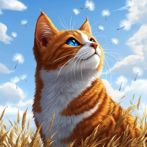 Malen Nach Zahlen Erwachsene Katze, Malen Nach Zahlen für Zimmer Deko, Pflanzen DIY Basteln Erwachsene Leinwand Kits, DIY Paint by Numbers Kits Mit Pinseln und Acrylfarbe, Geschenke, 70x70cm L-6420 von MAYUPEOU