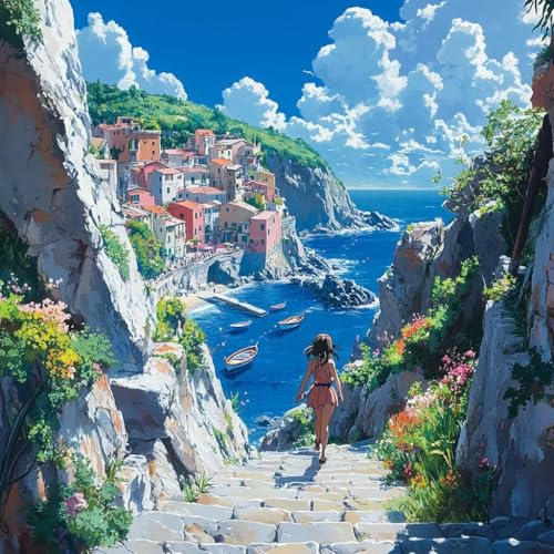 Malen Nach Zahlen Erwachsene KüSten,DIY Malen Nach Zahlen Pflanzen, DIY Basteln Erwachsene Leinwand Kits Mit Pinseln und Acrylfarbe, Paint by Numbers Kits für Anfänger, Deko Wohnzimmer, 60x60cm 5-3581 von MAYUPEOU