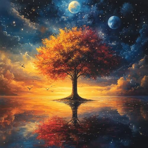 Malen Nach Zahlen Erwachsene Mond,DIY Malen Nach Zahlen Baum, DIY Basteln Erwachsene Leinwand Kits Mit Pinseln und Acrylfarbe, Paint by Numbers Kits für Anfänger, Deko Wohnzimmer, 100x100cm 9-8024 Malen Nach Zahlen Erwachsene Mond,DIY Malen Nach Zahlen Baum, DIY Basteln Erwachsene Leinwand Kits Mit Pinseln und Acrylfarbe, Paint by Numbers Kits für Anfänger, Deko Wohnzimmer, 100x100cm 9-8024 von MAYUPEOU
