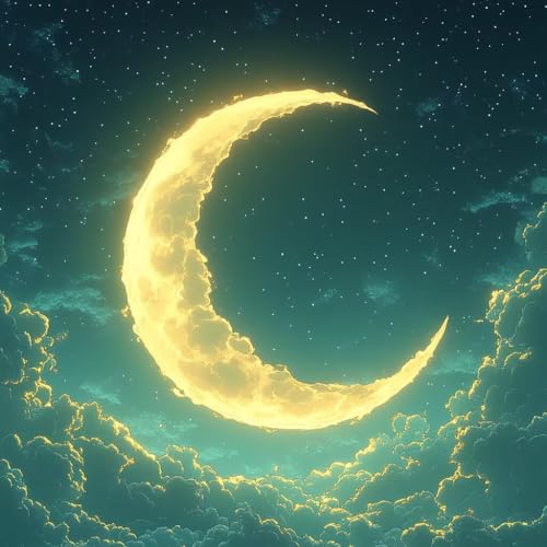 Malen Nach Zahlen Erwachsene Mond,DIY Malen Nach Zahlen Sternenhimmel, DIY Basteln Erwachsene Leinwand Kits Mit Pinseln und Acrylfarbe, Paint by Numbers Kits für Anfänger, Dekoration, 45x45cm 1-1690 von MAYUPEOU