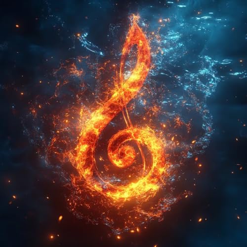 Malen Nach Zahlen Erwachsene Musik, Malen Nach Zahlen für Zimmer Deko, Flamme DIY Basteln Erwachsene Leinwand Kits, DIY Paint by Numbers Kits Mit Pinseln und Acrylfarbe, Geschenke, 70x70cm Q-7582 von MAYUPEOU