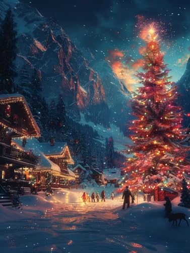 Malen Nach Zahlen Erwachsene Schneeszene Malen Nach Zahlen, Baum Paint by Numbers Adult, DIY Handgemalt Ölgemälde Kit mit 3 Pinseln und Acrylfarbe, Deko Wohnzimmer, Geschenke (60x80cm) A-3219 von MAYUPEOU