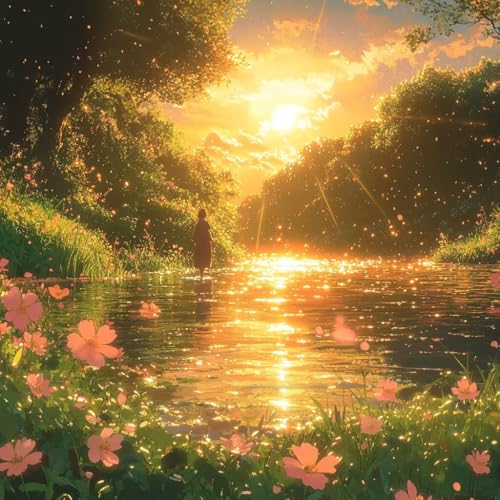 Malen Nach Zahlen Erwachsene Sonnenuntergang, Malen Nach Zahlen für Zimmer Deko, Pflanzen DIY Basteln Erwachsene Leinwand Kits, DIY Paint by Numbers Kits Mit Pinseln und Acrylfarbe, 30x30cm 5-4648 von MAYUPEOU