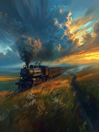 Malen Nach Zahlen Erwachsene Sonnenuntergang Malen Nach Zahlen, Auto Paint by Numbers Adult, DIY Handgemalt Ölgemälde Kit mit 3 Pinseln und Acrylfarbe, Deko Wohnzimmer, Geschenke (70x95cm) 1-6100 von MAYUPEOU