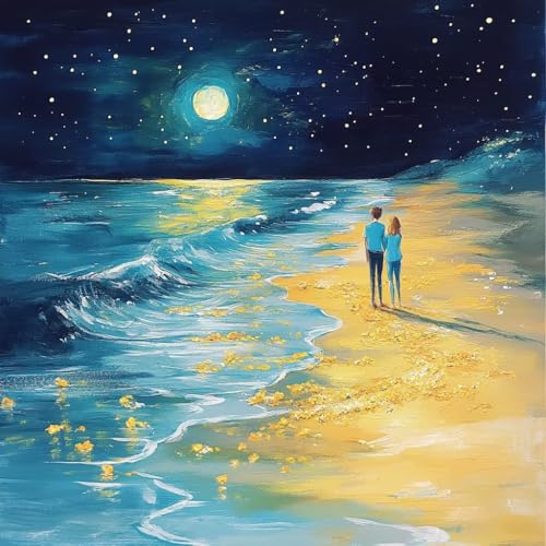 Malen Nach Zahlen Erwachsene Strand,DIY Malen Nach Zahlen Mond, DIY Basteln Erwachsene Leinwand Kits Mit Pinseln und Acrylfarbe, Paint by Numbers Kits für Anfänger, Deko Wohnzimmer, 60x60cm 7-4551 Malen Nach Zahlen Erwachsene Strand,DIY Malen Nach Zahlen Mond, DIY Basteln Erwachsene Leinwand Kits Mit Pinseln und Acrylfarbe, Paint by Numbers Kits für Anfänger, Deko Wohnzimmer, 60x60cm 7-4551 von MAYUPEOU
