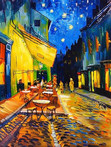 Malen Nach Zahlen Erwachsene StraßE, Kunst Malen Nach Zahlen Kinder, Paint by Numbers DIY Set Erwachsene, Handgemalt Ölgemälde Kit mit 3 Pinseln und Acrylfarbe, Deko Wohnzimmer, (60x70cm) D-3741 von MAYUPEOU