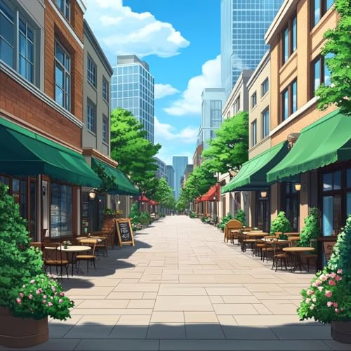 Malen Nach Zahlen Erwachsene StraßEnansicht,DIY Malen Nach Zahlen Pflanzen, DIY Basteln Erwachsene Leinwand Kits Mit Pinseln und Acrylfarbe, Paint by Numbers Kits für Anfänger, 45x45cm T-1227 von MAYUPEOU