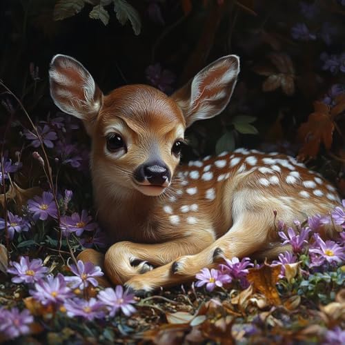 Malen Nach Zahlen Erwachsene Tier,DIY Malen Nach Zahlen Blume, DIY Basteln Erwachsene Leinwand Kits Mit Pinseln und Acrylfarbe, Paint by Numbers Kits für Anfänger, Deko Wohnzimmer, 100x100cm B-8992 von MAYUPEOU