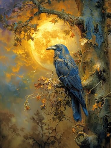 Malen Nach Zahlen Erwachsene Vogel, Baum Malen Nach Zahlen Kinder, Paint by Numbers DIY Set Erwachsene, Handgemalt Ölgemälde Kit mit 3 Pinseln und Acrylfarbe, Deko Wohnzimmer, (60x70cm) 1-1441 von MAYUPEOU