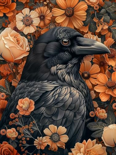 Malen Nach Zahlen Erwachsene Vogel, Blume Malen Nach Zahlen Kinder, Paint by Numbers DIY Set Erwachsene, Handgemalt Ölgemälde Kit mit 3 Pinseln und Acrylfarbe, Deko Wohnzimmer, (60x80cm) 8-4898 von MAYUPEOU