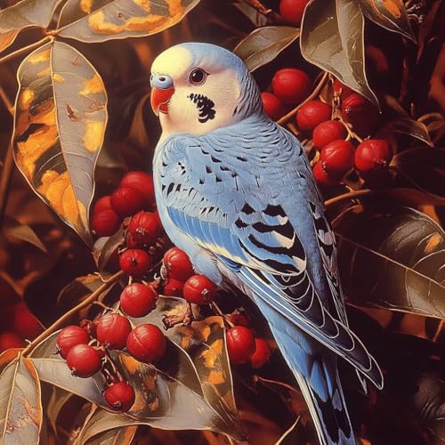 Malen Nach Zahlen Erwachsene Vogel, Malen Nach Zahlen für Zimmer Deko, Pflanzen DIY Basteln Erwachsene Leinwand Kits, DIY Paint by Numbers Kits Mit Pinseln und Acrylfarbe, Geschenke, 100x100cm L-3251 von MAYUPEOU