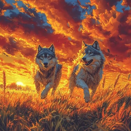 Malen Nach Zahlen Erwachsene Wolf, Malen Nach Zahlen für Zimmer Deko, Sonnenuntergang DIY Basteln Erwachsene Leinwand Kits, DIY Paint by Numbers Kits Mit Pinseln und Acrylfarbe, 100x100cm 7-8115 Malen Nach Zahlen Erwachsene Wolf, Malen Nach Zahlen für Zimmer Deko, Sonnenuntergang DIY Basteln Erwachsene Leinwand Kits, DIY Paint by Numbers Kits Mit Pinseln und Acrylfarbe, 100x100cm 7-8115 von MAYUPEOU