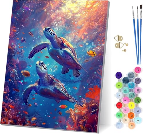 MeeresschildkröTen Malen Nach Zahlen Erwachsene Mit Rahmen, Malen Nach Zahlen Fisch, DIY Set Erwachsene Mit 3 Pinseln und Acrylfarbe, Paint by Numbers für Deko Wohnzimmer und Wanddeko 100x130cm H-7703 MeeresschildkröTen Malen Nach Zahlen Erwachsene Mit Rahmen, Malen Nach Zahlen Fisch, DIY Set Erwachsene Mit 3 Pinseln und Acrylfarbe, Paint by Numbers für Deko Wohnzimmer und Wanddeko 100x130cm H-7703 von MAYUPEOU