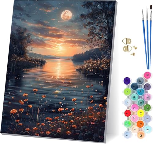 Mond Malen Nach Zahlen Erwachsene Mit Rahmen, Malen Nach Zahlen Landschaft, DIY Set Erwachsene Mit 3 Pinseln und Acrylfarbe, Paint by Numbers für Deko Wohnzimmer, Geschenke für Frauen 100x135cm L-1678 Mond Malen Nach Zahlen Erwachsene Mit Rahmen, Malen Nach Zahlen Landschaft, DIY Set Erwachsene Mit 3 Pinseln und Acrylfarbe, Paint by Numbers für Deko Wohnzimmer, Geschenke für Frauen 100x135cm L-1678 von MAYUPEOU