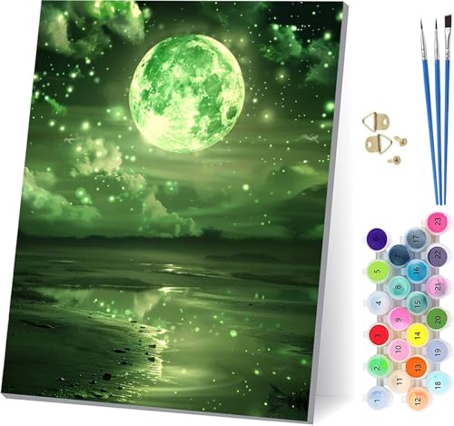 Mond Malen Nach Zahlen Erwachsene Mit Rahmen, Malen Nach Zahlen Landschaft, DIY Set Erwachsene Mit 3 Pinseln und Acrylfarbe, Paint by Numbers für Deko Wohnzimmer, Geschenke für Frauen 40x50cm L-5372 Mond Malen Nach Zahlen Erwachsene Mit Rahmen, Malen Nach Zahlen Landschaft, DIY Set Erwachsene Mit 3 Pinseln und Acrylfarbe, Paint by Numbers für Deko Wohnzimmer, Geschenke für Frauen 40x50cm L-5372 von MAYUPEOU