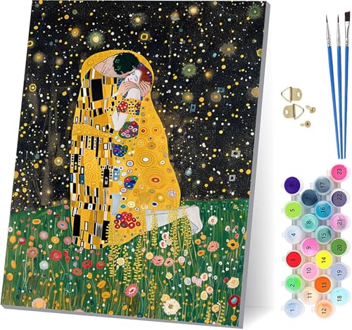 Paar Malen Nach Zahlen Erwachsene Mit Rahmen, Malen Nach Zahlen Romantisch, DIY Set Erwachsene Mit 3 Pinseln und Acrylfarbe, Paint by Numbers für Deko Wohnzimmer, Geschenke für Frauen 70x95cm 6-1303 von MAYUPEOU