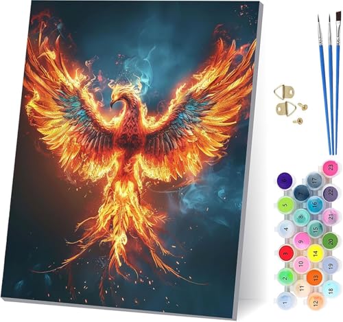 PhöNix Malen Nach Zahlen Erwachsene Mit Rahmen, Malen Nach Zahlen Flamme, DIY Set Erwachsene Mit 3 Pinseln und Acrylfarbe Knitterfreie Leinwand, Paint by Numbers für Deko Wohnzimmer 20x30cm 0-1392 PhöNix Malen Nach Zahlen Erwachsene Mit Rahmen, Malen Nach Zahlen Flamme, DIY Set Erwachsene Mit 3 Pinseln und Acrylfarbe Knitterfreie Leinwand, Paint by Numbers für Deko Wohnzimmer 20x30cm 0-1392 von MAYUPEOU