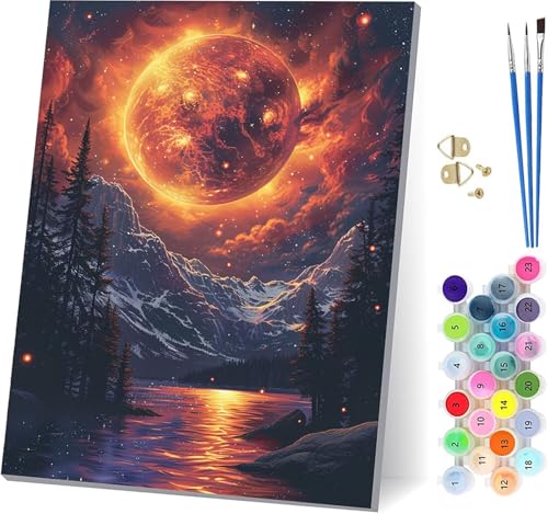 Planet Malen Nach Zahlen Erwachsene Mit Rahmen, Malen Nach Zahlen Berg, DIY Set Erwachsene Mit 3 Pinseln und Acrylfarbe Knitterfreie Leinwand, Paint by Numbers für Deko Wohnzimmer 100x135cm 7-8348 Planet Malen Nach Zahlen Erwachsene Mit Rahmen, Malen Nach Zahlen Berg, DIY Set Erwachsene Mit 3 Pinseln und Acrylfarbe Knitterfreie Leinwand, Paint by Numbers für Deko Wohnzimmer 100x135cm 7-8348 von MAYUPEOU