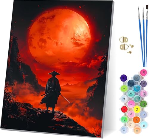 Samurai Malen Nach Zahlen Erwachsene Mit Rahmen, Malen Nach Zahlen Sonne, DIY Set Erwachsene Mit 3 Pinseln und Acrylfarbe, Paint by Numbers für Deko Wohnzimmer, Geschenke für Frauen 70x95cm X-7918 Samurai Malen Nach Zahlen Erwachsene Mit Rahmen, Malen Nach Zahlen Sonne, DIY Set Erwachsene Mit 3 Pinseln und Acrylfarbe, Paint by Numbers für Deko Wohnzimmer, Geschenke für Frauen 70x95cm X-7918 von MAYUPEOU