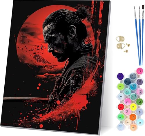 Samurai Malen Nach Zahlen Erwachsene Mit Rahmen, Malen Nach Zahlen Sonne, DIY Set Erwachsene Mit 3 Pinseln und Acrylfarbe Knitterfreie Leinwand, Paint by Numbers für Deko Wohnzimmer 100x135cm 2-3026 Samurai Malen Nach Zahlen Erwachsene Mit Rahmen, Malen Nach Zahlen Sonne, DIY Set Erwachsene Mit 3 Pinseln und Acrylfarbe Knitterfreie Leinwand, Paint by Numbers für Deko Wohnzimmer 100x135cm 2-3026 von MAYUPEOU