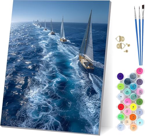Segelboot Malen Nach Zahlen Erwachsene Mit Rahmen, Malen Nach Zahlen Ozean, DIY Set Erwachsene Mit 3 Pinseln und Acrylfarbe, Paint by Numbers für Deko Wohnzimmer, Geschenke für Frauen 100x130cm E-7761 Segelboot Malen Nach Zahlen Erwachsene Mit Rahmen, Malen Nach Zahlen Ozean, DIY Set Erwachsene Mit 3 Pinseln und Acrylfarbe, Paint by Numbers für Deko Wohnzimmer, Geschenke für Frauen 100x130cm E-7761 von MAYUPEOU