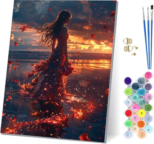Sonnenuntergang Malen Nach Zahlen Erwachsene Mit Rahmen, Malen Nach Zahlen Frau, DIY Set Erwachsene Mit 3 Pinseln und Acrylfarbe, Paint by Numbers für Deko Wohnzimmer Geschenke 20x30cm D-3379 Sonnenuntergang Malen Nach Zahlen Erwachsene Mit Rahmen, Malen Nach Zahlen Frau, DIY Set Erwachsene Mit 3 Pinseln und Acrylfarbe, Paint by Numbers für Deko Wohnzimmer Geschenke 20x30cm D-3379 von MAYUPEOU