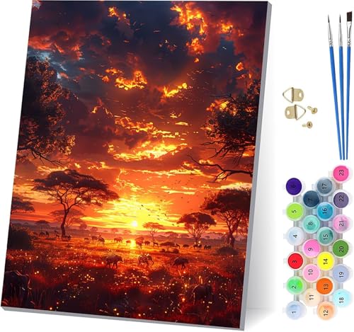 Sonnenuntergang Malen Nach Zahlen Erwachsene Mit Rahmen, Malen Nach Zahlen Landschaft, DIY Set Erwachsene Mit 3 Pinseln und Acrylfarbe, Paint by Numbers für Deko Wohnzimmer und Wanddeko 50x65cm L-2411 Sonnenuntergang Malen Nach Zahlen Erwachsene Mit Rahmen, Malen Nach Zahlen Landschaft, DIY Set Erwachsene Mit 3 Pinseln und Acrylfarbe, Paint by Numbers für Deko Wohnzimmer und Wanddeko 50x65cm L-2411 von MAYUPEOU