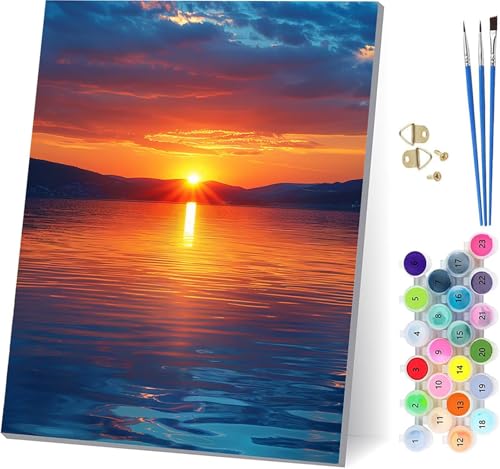 Sonnenuntergang Malen Nach Zahlen Erwachsene Mit Rahmen, Malen Nach Zahlen Landschaft, DIY Set Erwachsene Mit Pinseln und Acrylfarbe, Paint by Numbers für Deko Wohnzimmer und Wanddeko 100x135cm K-7321 Sonnenuntergang Malen Nach Zahlen Erwachsene Mit Rahmen, Malen Nach Zahlen Landschaft, DIY Set Erwachsene Mit Pinseln und Acrylfarbe, Paint by Numbers für Deko Wohnzimmer und Wanddeko 100x135cm K-7321 von MAYUPEOU