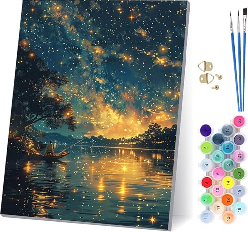 Sternenhimmel Malen Nach Zahlen Erwachsene Mit Rahmen, Malen Nach Zahlen Landschaft, DIY Set Erwachsene Mit 3 Pinseln und Acrylfarbe, Paint by Numbers für Deko Wohnzimmer und Wanddeko 30x40cm 7-7754 Sternenhimmel Malen Nach Zahlen Erwachsene Mit Rahmen, Malen Nach Zahlen Landschaft, DIY Set Erwachsene Mit 3 Pinseln und Acrylfarbe, Paint by Numbers für Deko Wohnzimmer und Wanddeko 30x40cm 7-7754 von MAYUPEOU