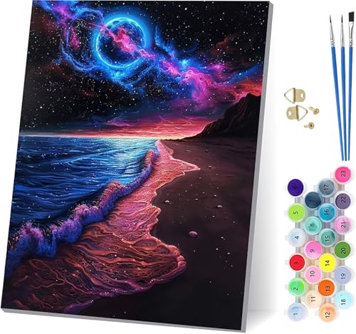 Sternenhimmel Malen Nach Zahlen Erwachsene Mit Rahmen, Malen Nach Zahlen Strand, DIY Set Erwachsene Mit 3 Pinseln und Acrylfarbe, Paint by Numbers für Deko Wohnzimmer Geschenke 100x135cm W-5482 Sternenhimmel Malen Nach Zahlen Erwachsene Mit Rahmen, Malen Nach Zahlen Strand, DIY Set Erwachsene Mit 3 Pinseln und Acrylfarbe, Paint by Numbers für Deko Wohnzimmer Geschenke 100x135cm W-5482 von MAYUPEOU