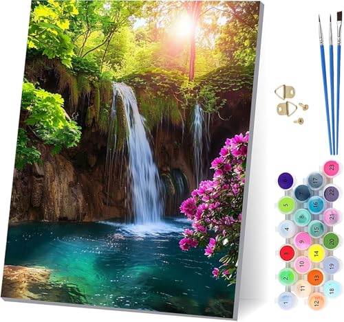 StüRze Malen Nach Zahlen Erwachsene Mit Rahmen, Malen Nach Zahlen Berg, DIY Set Erwachsene Mit 3 Pinseln und Acrylfarbe Knitterfreie Leinwand, Paint by Numbers für Deko Wohnzimmer 100x135cm L-1578 von MAYUPEOU