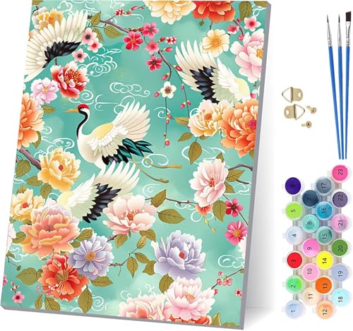 Vogel Malen Nach Zahlen Erwachsene Mit Rahmen, Malen Nach Zahlen Blume, DIY Set Erwachsene Mit 3 Pinseln und Acrylfarbe, Paint by Numbers für Deko Wohnzimmer, Geschenke für Frauen 40x50cm 9-2485 Vogel Malen Nach Zahlen Erwachsene Mit Rahmen, Malen Nach Zahlen Blume, DIY Set Erwachsene Mit 3 Pinseln und Acrylfarbe, Paint by Numbers für Deko Wohnzimmer, Geschenke für Frauen 40x50cm 9-2485 von MAYUPEOU