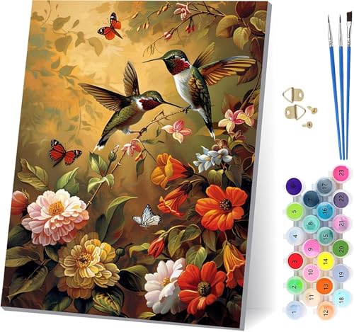 Vogel Malen Nach Zahlen Erwachsene Mit Rahmen, Malen Nach Zahlen Blume, DIY Set Erwachsene Mit 3 Pinseln und Acrylfarbe, Paint by Numbers für Deko Wohnzimmer, Geschenke für Frauen 40x50cm V-5746 Vogel Malen Nach Zahlen Erwachsene Mit Rahmen, Malen Nach Zahlen Blume, DIY Set Erwachsene Mit 3 Pinseln und Acrylfarbe, Paint by Numbers für Deko Wohnzimmer, Geschenke für Frauen 40x50cm V-5746 von MAYUPEOU
