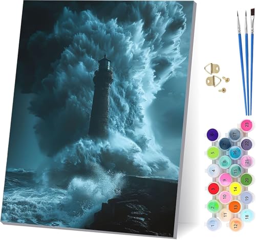 Wasserturm Malen Nach Zahlen Erwachsene Mit Rahmen, Malen Nach Zahlen Ozean, DIY Set Erwachsene Mit 3 Pinseln und Acrylfarbe, Paint by Numbers für Deko Wohnzimmer und Wanddeko 100x135cm 7-4960 Wasserturm Malen Nach Zahlen Erwachsene Mit Rahmen, Malen Nach Zahlen Ozean, DIY Set Erwachsene Mit 3 Pinseln und Acrylfarbe, Paint by Numbers für Deko Wohnzimmer und Wanddeko 100x135cm 7-4960 von MAYUPEOU