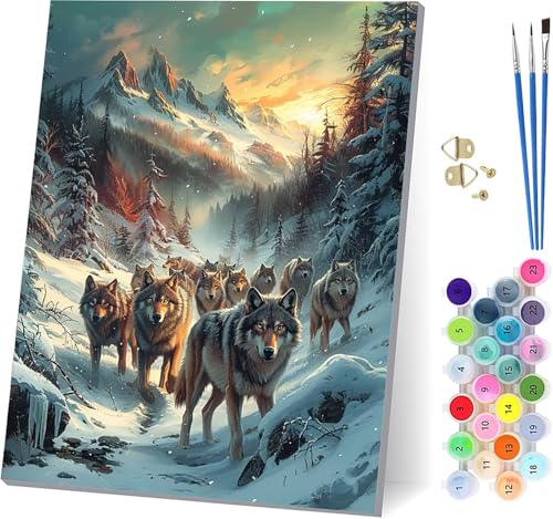 Wolf Malen Nach Zahlen Erwachsene Mit Rahmen, Malen Nach Zahlen Sonnenuntergang, DIY Set Erwachsene Mit 3 Pinseln und Acrylfarbe, Paint by Numbers für Deko Wohnzimmer Geschenke 100x135cm 9-7778 Wolf Malen Nach Zahlen Erwachsene Mit Rahmen, Malen Nach Zahlen Sonnenuntergang, DIY Set Erwachsene Mit 3 Pinseln und Acrylfarbe, Paint by Numbers für Deko Wohnzimmer Geschenke 100x135cm 9-7778 von MAYUPEOU