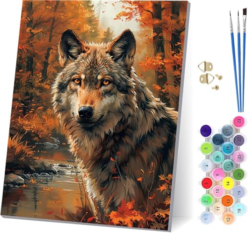Wolf Malen Nach Zahlen Erwachsene Mit Rahmen, Malen Nach Zahlen Tier, DIY Set Erwachsene Mit 3 Pinseln und Acrylfarbe Knitterfreie Leinwand, Paint by Numbers für Deko Wohnzimmer 100x130cm 5-2663 Wolf Malen Nach Zahlen Erwachsene Mit Rahmen, Malen Nach Zahlen Tier, DIY Set Erwachsene Mit 3 Pinseln und Acrylfarbe Knitterfreie Leinwand, Paint by Numbers für Deko Wohnzimmer 100x130cm 5-2663 von MAYUPEOU