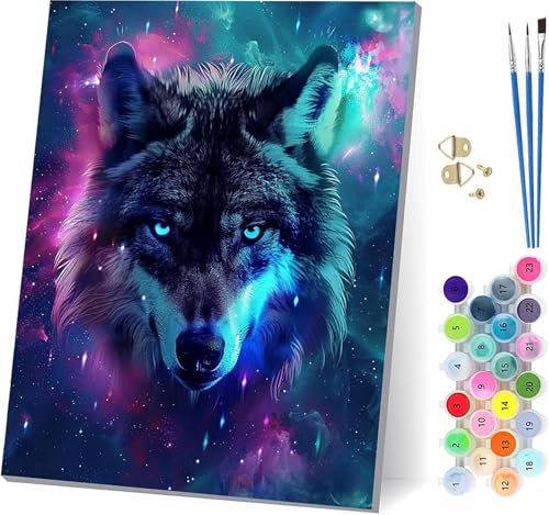 Wolf Malen Nach Zahlen Erwachsene Mit Rahmen, Malen Nach Zahlen Tier, DIY Set Erwachsene Mit 3 Pinseln und Acrylfarbe Knitterfreie Leinwand, Paint by Numbers für Deko Wohnzimmer 100x135cm 7-8804 Wolf Malen Nach Zahlen Erwachsene Mit Rahmen, Malen Nach Zahlen Tier, DIY Set Erwachsene Mit 3 Pinseln und Acrylfarbe Knitterfreie Leinwand, Paint by Numbers für Deko Wohnzimmer 100x135cm 7-8804 von MAYUPEOU