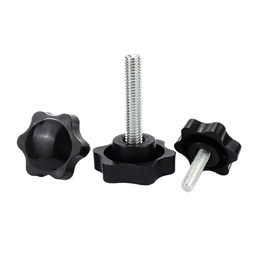MAYyhem 5 Pcs M5 M6 M8 Gewinde Klemm Griff Bolzen Hand Knopf Anziehen Schraube Industrie Ausrüstung Kunststoff Stahl(M5x12*25) von MAYyhem