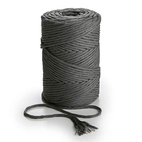 MB Cordas Baumwollgarn 3mm * 280m Makramee-Kordel – 1 Strang Superweiche Baumwollschnur für Makramee-Traumfänger, Topflappen, Boho-Wandfedern, Wandbehang, Pflanzenaufhänger, Wandteppich von MB Cordas